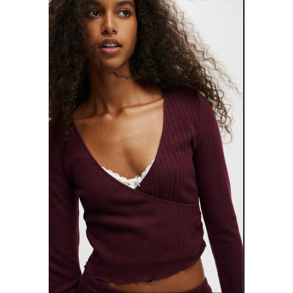 Cotton On Super Soft Ribbed Wrap Top